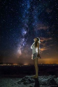 girl and stars