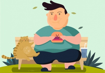 diet_banner_fat_man_fat_cat_colored_cartoon_6834873
